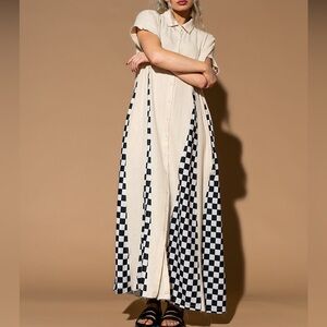 Dressed in lala Oversized Maxi Dress in Sand